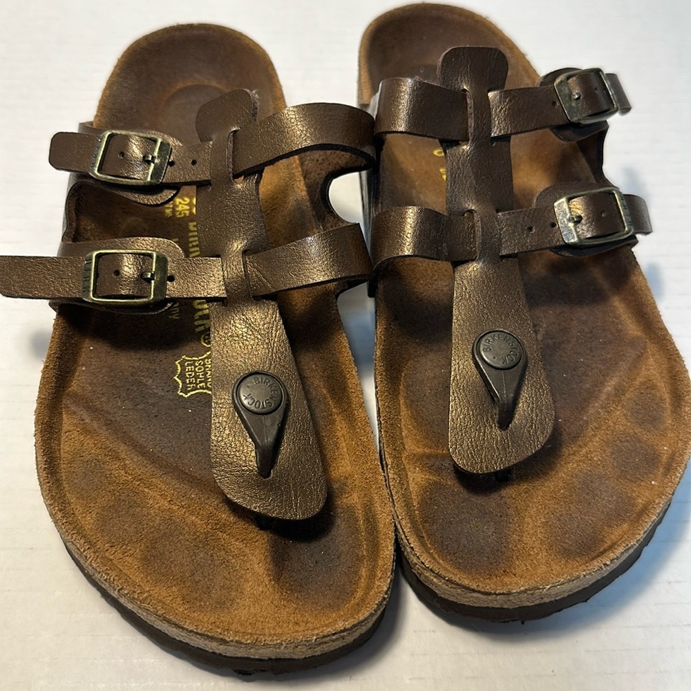 Birkenstock Sparta bronze metallic leather 38 regular sandals